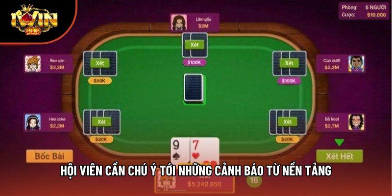 Hội viên cần chú ý tới những cảnh báo từ nền tảng Hội viên cần chú ý tới những cảnh báo từ nền tảng